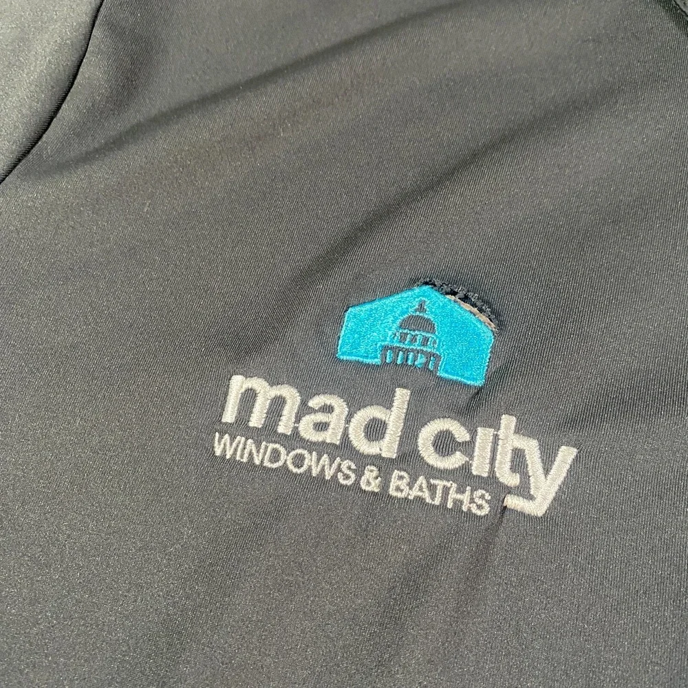William Murray Golf Polo Mens XL Black Plaid Trim Mad City Windows Performance